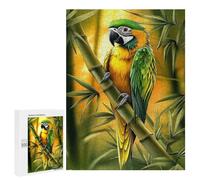 Rompecabezas para Adolescentes500 PCS Green and Yellow Parrot on Bamboo Rompecabezas para Adultos Juegos Divertidos Desafío Difícil Oferta como Regalos para Toda La Familia 500 PCS