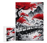Rompecabezas para Adolescentes500 PCS Japanese River Ink Wash Rompecabezas para Adultos Juegos Divertidos Desafío Difícil Oferta como Regalos para Toda La Familia 500 PCS