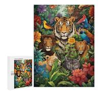 Rompecabezas para Adolescentes500 PCS Jungle Majesty Big Cats in Bloom Rompecabezas para Adultos Juegos Divertidos Alivia El Estrés Oferta como Regalos para Toda La Familia 500 PCS