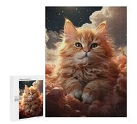 Rompecabezas para Adolescentes500 PCS Kitten On Fluffy Clouds Rompecabezas para Adultos Juegos Divertidos Desafío Difícil Oferta como Regalos para Toda La Familia 500 PCS