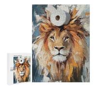 Rompecabezas para Adolescentes500 PCS Lion with Toilet Paper Crown Rompecabezas para Adultos Juegos Divertidos Desafío Difícil Oferta como Regalos para Toda La Familia 500 PCS
