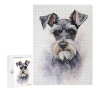 Rompecabezas para Adolescentes500 PCS Miniature Schnauzer Dog Rompecabezas para Adultos Juegos Divertidos Desafío Difícil Oferta como Regalos para Toda La Familia 500 PCS