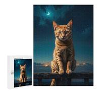 Rompecabezas para Adolescentes500 PCS Night Watch on The Fence Rompecabezas para Adultos Juegos Divertidos Desafío Difícil Oferta como Regalos para Toda La Familia 500 PCS