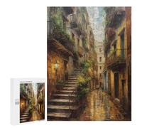 Rompecabezas para Adolescentes500 PCS Oil Painting of Barcelona Rompecabezas para Adultos Juegos Divertidos Desafío Difícil Oferta como Regalos para Toda La Familia 500 PCS