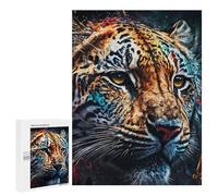 Rompecabezas para Adolescentes500 PCS Paint Tiger Rompecabezas para Adultos Juegos Divertidos Desafío Difícil Oferta como Regalos para Toda La Familia 500 PCS