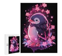 Rompecabezas para Adolescentes500 PCS Shiny Pink Flower Penguin Rompecabezas para Adultos Juegos Divertidos Desafío Difícil Oferta como Regalos para Toda La Familia 500 PCS
