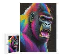 Rompecabezas para Adolescentes500 PCS Splash Art Gorilla Rompecabezas para Adultos Juegos Divertidos Desafío Difícil Oferta como Regalos para Toda La Familia 500 PCS
