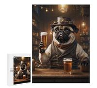 Rompecabezas para Adolescentes500 PCS Steampunk Craft Beer Pug Rompecabezas para Adultos Juegos Divertidos Desafío Difícil Oferta como Regalos para Toda La Familia 500 PCS