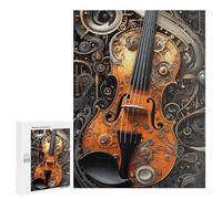 Rompecabezas para Adolescentes500 PCS Steampunk Violin Artwork Rompecabezas para Adultos Juegos Divertidos Alivia El Estrés Oferta como Regalos para Toda La Familia 500 PCS