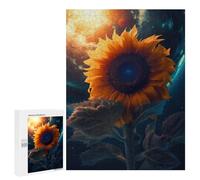Rompecabezas para Adolescentes500 PCS Sunflower Earth Sun Moon Rompecabezas para Adultos Juegos Divertidos Desafío Difícil Oferta como Regalos para Toda La Familia 500 PCS