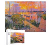 Rompecabezas para Adolescentes500 PCS Sunset Serenity Dockside Reflections Rompecabezas para Adultos Juegos Divertidos Alivia El Estrés Oferta como Regalos para Toda La Familia 500 PCS
