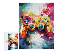 Rompecabezas para Adolescentes500 PCS Vibrant Game Controller Art Print Rompecabezas para Adultos Juegos Divertidos Alivia El Estrés Oferta como Regalos para Toda La Familia 500 PCS