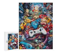 Rompecabezas para Adolescentes500 PCS Video Game Controllers in Artistic Chaos Rompecabezas para Adultos Juegos Divertidos Alivia El Estrés Oferta como Regalos para Toda La Familia 500 PCS