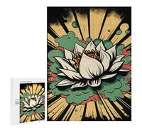 Rompecabezas para Adolescentes500 PCS Vivid Lotus Flower Pop Art Rompecabezas para Adultos Juegos Divertidos Desafío Difícil Oferta como Regalos para Toda La Familia 500 PCS