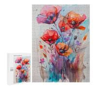 Rompecabezas para Adolescentes500 PCS Wild Flowers Watercolor Rompecabezas para Adultos Juegos Divertidos Desafío Difícil Oferta como Regalos para Toda La Familia 500 PCS