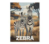 Rompecabezas para Adolescentes52x38cm/1000pcs Zebra Family in Savannah Rompecabezas para Adultos Juguetes Antiestrés Que Mejoran La Memoria para Cumpleaños, Navidad 52x38cm/1000pcs