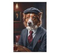 Rompecabezas para Adolescentes75x50cm/1000pcs Red Border Collie Dog in Suit at The Pub Rompecabezas para Adultos: Juegos Relajantes, Desafío Difícil para Cumpleaños Y Navidad 75x50cm/1000pcs