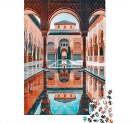 Rompecabezas para Adultos 1000 Alhambra Palace Courtyard Reflections Rompecabezas para Adultos Juego Práctico Corte De Precisión Regalos para Amigos Y Familiares 70x50cm/1000pcs