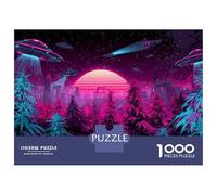 Rompecabezas para Adultos 1000 Alien Spaceship Invasion Rompecabezas para Adultos Juego Práctico Corte De Precisión Regalos para Amigos Y Familiares 38x26cm/1000pcs