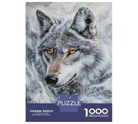 Rompecabezas para Adultos 1000 Arctic Wolf's Gaze Rompecabezas para Adultos Juegos Relajantes Montaje De Patrones Regalos para Amigos Y Familiares 52x38cm/1000pcs