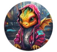 Rompecabezas para Adultos 1000 Art Baby Dragon, Rompecabezas Redondo de 1000 Piezas, Rompecabezas de Alta dificultad para Adolescentes, 67,5 x 67,5 cm