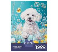 Rompecabezas para Adultos 1000 Bichon Frise Dog Rompecabezas para Adultos Juegos Relajantes Montaje De Patrones Regalos para Amigos Y Familiares 52x38cm/1000pcs