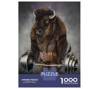 Rompecabezas para Adultos 1000 Bison Buffalo Workout Rompecabezas para Adultos Juego Práctico Corte De Precisión Regalos para Amigos Y Familiares 38x26cm/1000pcs