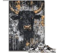 Rompecabezas para Adultos 1000 Black Gold Bull, para Mayores de 14 años Decoración del hogar como Regalo para Toda la Familia y Amigos tamaño 26x38cm