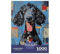 Rompecabezas para Adultos 1000 Black Poodle Portrait Rompecabezas para Adultos Juegos Relajantes Montaje De Patrones Regalos para Amigos Y Familiares 70x50cm/1000pcs