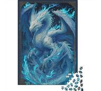 Rompecabezas para Adultos 1000 Blue Ice Dragon Art Print Rompecabezas para Adultos Juego Práctico Corte De Precisión Regalos para Amigos Y Familiares 38x26cm/1000pcs