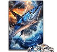 Rompecabezas para Adultos 1000 Blue Marlin Juegos educativos Decoración del hogar Juego Educativo para cumpleaños, Navidad 38x26cm