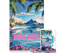 Rompecabezas para Adultos 1000 Bora Bora Polinesia Francesa Juego de articulaciones afiladas,Juego de ingenio Divertido,Momento de diversión Tranquila,Arte de Ocio navideño 50x75cm