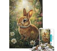 Rompecabezas para Adultos 1000 Bunny in Bloom Juguetes adictivos para Cultivar la Paciencia Juego Familiar antiestrés Regalo artístico (tamaño 38x52cm)