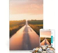 Rompecabezas para Adultos 1000 Camino Rural al Atardecer, Juego de ingenio, interacción Entre Padres e Hijos, fortalece el Amor Entre Parejas 50x75cm