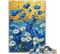 Rompecabezas para Adultos 1000 Campo de Amapolas Azules Juego Familiar Antiestrés Desafío difícil Regalos de Amigo Secreto 50x75cm