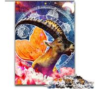 Rompecabezas para Adultos 1000 Capricornio Zodiaco Arte de Pared Hecho de Madera, Regalo para Hombres y Mujeres, Diario y Ocasión Especial 50x75cm Un Regalo Ideal para Navidad o cumpleaños