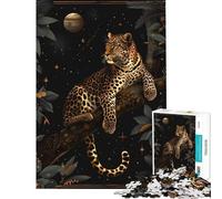 Rompecabezas para Adultos 1000 Cartas de Tarot con diseño de Leopardo Un Reto para completar Juego Familiar de Corte de precisión para Mayores de 14 años (50x75cm)