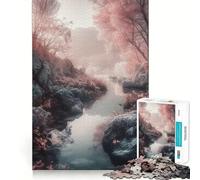 Rompecabezas para Adultos 1000 Cherry Blossom River Exact Edge Art Focus Building Toy Cozy Time Game Christmas Wall Art (50x75cm)