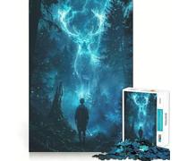 Rompecabezas para Adultos 1000 Ciervo Celestial Fantasma Premium Recorte Juego Creativo Juguete Diversión Ociosa Tiempo Libre Arte Navideño Exhibición (50x75cm)