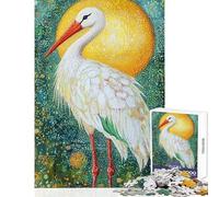 Rompecabezas para Adultos 1000 Cigüeñas en Resplandor Dorado Juego Imposible para Diversión Familiar Juguetes de Decoración para el Hogar con Piezas de Formas Al Azar Que Encajan Completamente