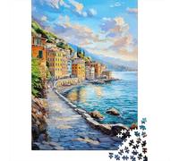Rompecabezas para Adultos 1000 Coastal Village Sunset Painting Rompecabezas para Adultos Juego Práctico Corte De Precisión Regalos para Amigos Y Familiares 38x26cm/1000pcs