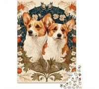 Rompecabezas para Adultos 1000 Corgi Garden Art Print Rompecabezas para Adultos Juego Práctico Corte De Precisión Regalos para Amigos Y Familiares 38x26cm/1000pcs