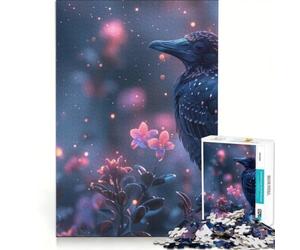 Rompecabezas para Adultos 1000 Cuervos Negros Mágicos Juego de ingenio Interacción Entre Padres e Hijos Fortalece el Amor Entre Parejas 38x26cm