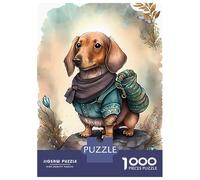 Rompecabezas para Adultos 1000 Dachshund Dog Watercolor Rompecabezas para Adultos Juegos Relajantes Montaje De Patrones Regalos para Amigos Y Familiares 38x26cm/1000pcs