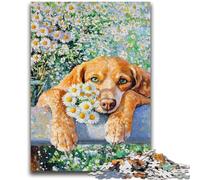 Rompecabezas para Adultos 1000 Daisy y Puppy: un Juego desafiante, Toda la Familia a Partir de 14 años, 26x38cm
