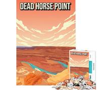 Rompecabezas para Adultos 1000 Dead Horse Point State Park Póster de Viaje Vintage Juego Imposible Juguetes Juegos educativos Regalos para cumpleaños Actividades Familiares Tamaño 38x26cm