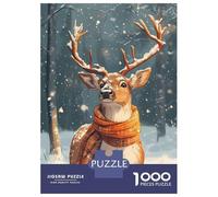 Rompecabezas para Adultos 1000 Deer in Winter Wonderland Rompecabezas para Adultos Juegos Relajantes Montaje De Patrones Regalos para Amigos Y Familiares 70x50cm/1000pcs