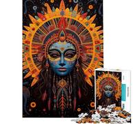 Rompecabezas para Adultos 1000 Diosas Huichol Arte Rompecabezas para Adultos Juego práctico Vacaciones en casa Matar el Tiempo Regalo de cumpleaños Regalos (Tamaño 38x52cm)