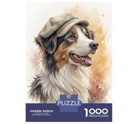 Rompecabezas para Adultos 1000 Dog Wearing A Cap Rompecabezas para Adultos Juego De Ingenio Análisis Y Lógica Desafiante De Completar 70x50cm/1000pcs