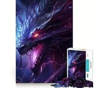 Rompecabezas para Adultos 1000 Dragones Azules Ojos Brillantes Juego de Articulaciones Precisas,Juego Divertido para Estimular la Mente,Momento de Diversión y Relajación,Arte Navideño para el Ocio